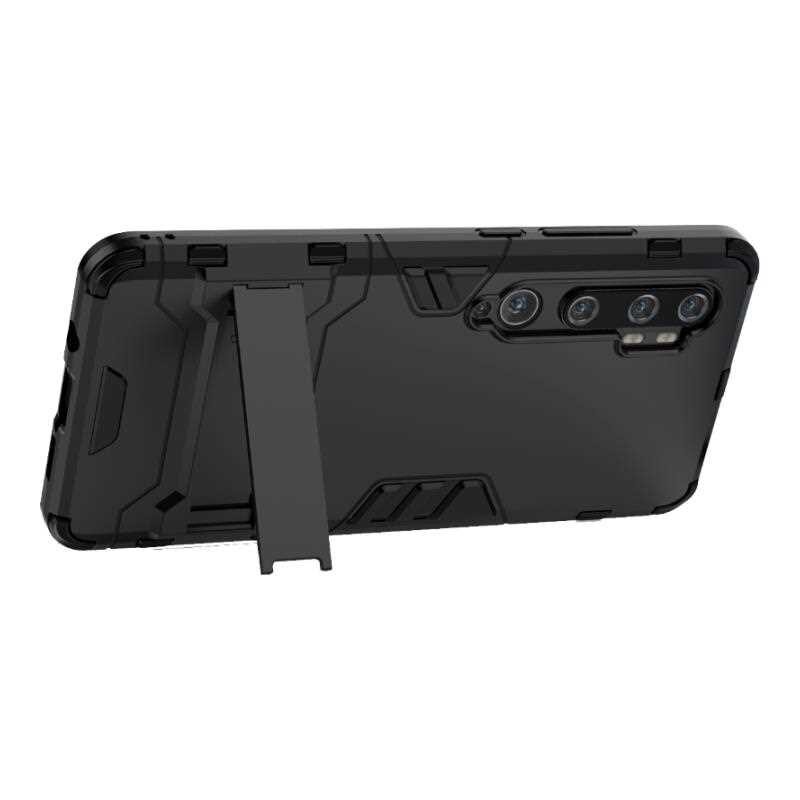 เคส Xiaomi Mi Note 10 Pro #เคสฝาหลังกันลื่น Cool Tyre Pattern Kickstand (PC + TPU)