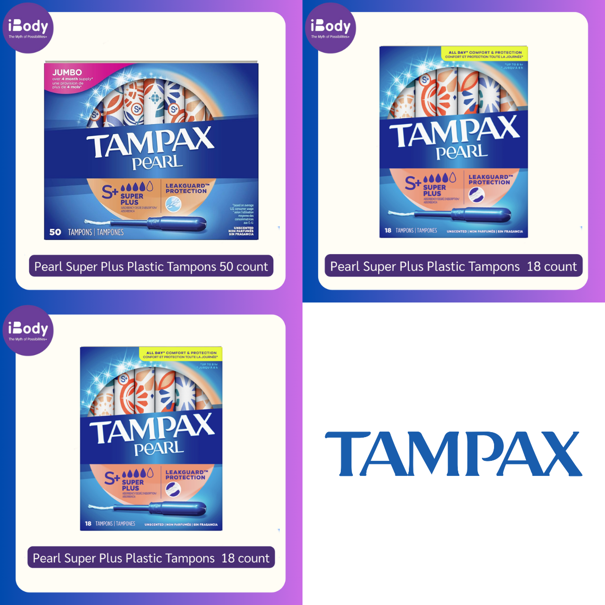 Tampax® Pearl Super Plus Plastic Tampons ผ้าอนามัยแบบสอด เหมาะกับวันมามากเป็นพิเศษ