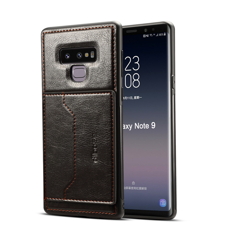 Case Samsung Galaxy Note 9 #เคสฝาหลัง TPU เคลือบหนัง PU Crazy Horse Leather Coated PC + TPU Hybrid