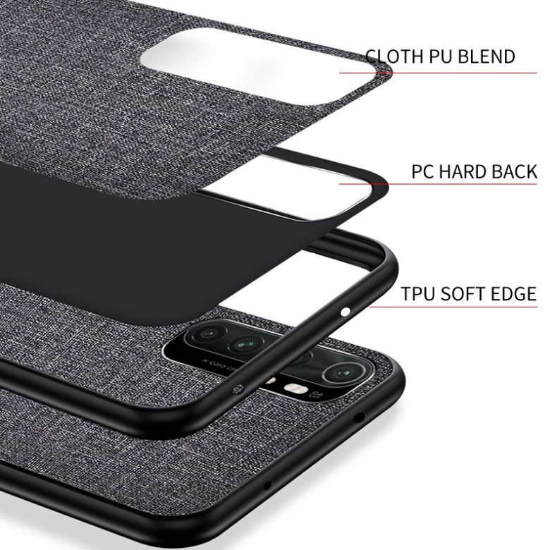 Case Xiaomi Mi Note 10 Lite #เคสฝาหลังเคลือบผิวผ้า Matte Cloth PU + PC + TPU Hybrid