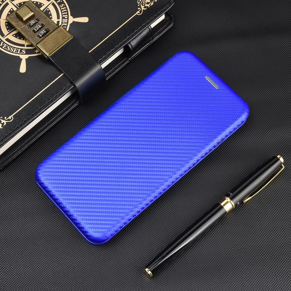 Case Samsung Galaxy S21 FE 5G #เคสฝาพับลายคาร์บอนไฟเบอร์มีช่องใส่การ์ด Carbon Fiber Wallet Card Slot Magnet Stand Phone Cover