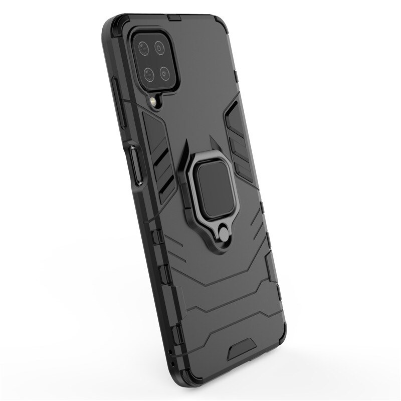 เคส Samsung Galaxy A42 5G #เคสฝาหลังพลาสติกแข็ง +TPU Hybrid Case มีแหวนสวมนิ้วโลหะ