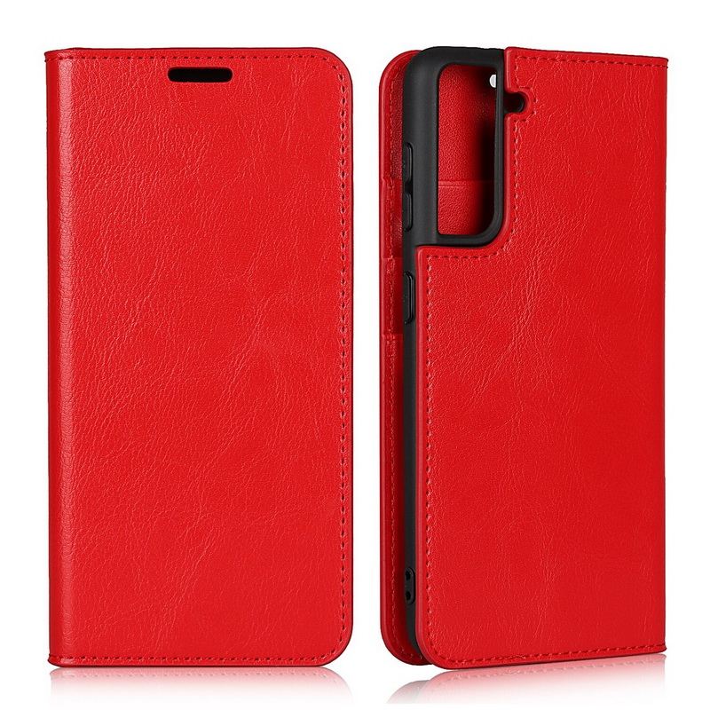 Case Samsung Galaxy S21 FE 5G #เคสฝาพับหนังแท้แบบกระเป๋าสตางค์คุณภาพดี Crazy Horse Genuine Leather Cover
