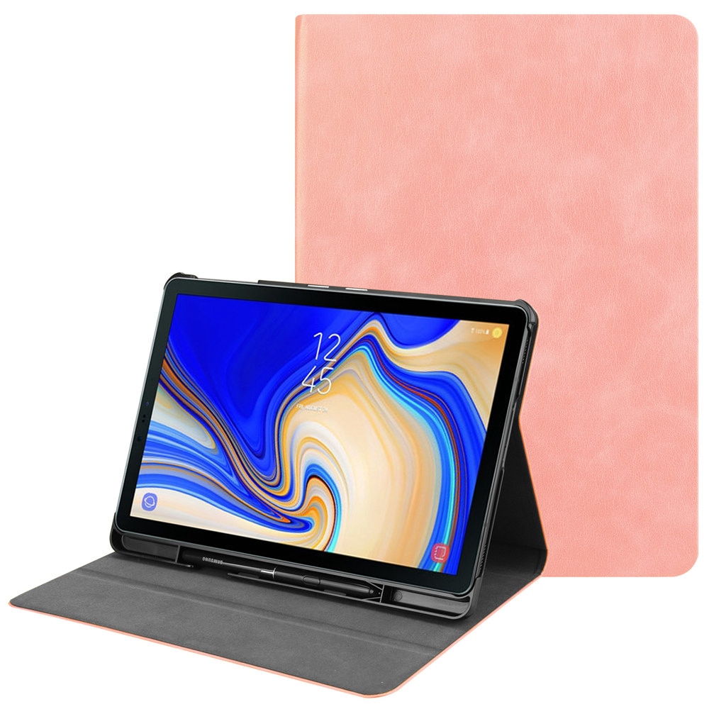 Case Samsung Galaxy Tab S4 10.5 T830 T835 T837 #เคสฝาพับหนัง PU พร้อมช่องใส่ปากกา Textured Smart Leather Stand Case with Pen Slot