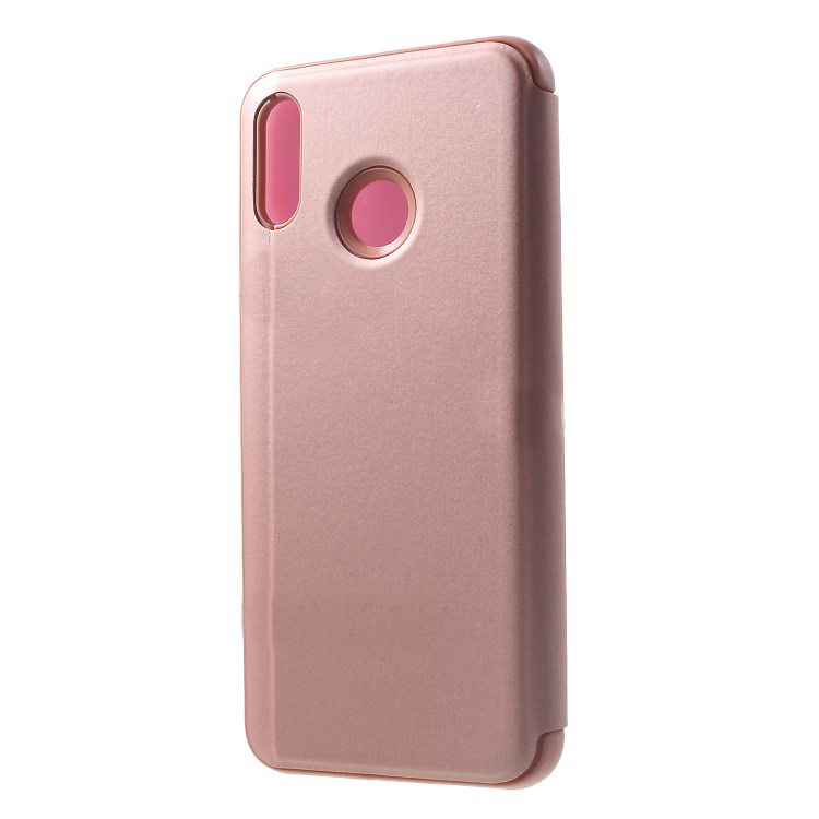 เคส Huawei nova 3 #เคสฝาพับหนัง PU ปกหน้าพลาสติกโปร่งแสงเคลือบเงา Electroplating Mirror Surface View Window