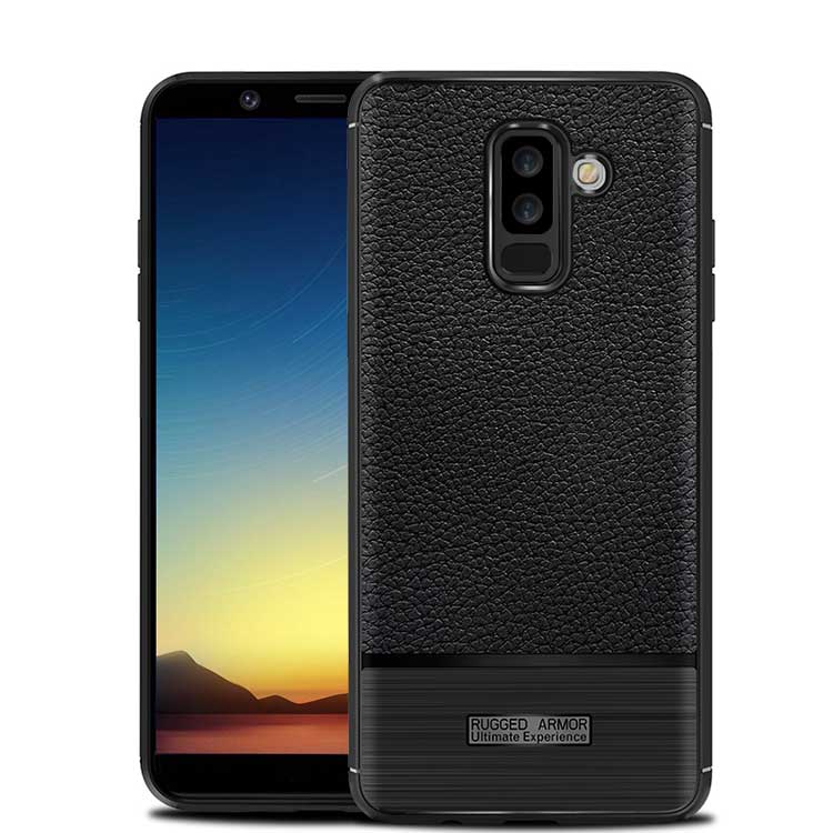 Case Samsung Galaxy J8 (2018) #เคสฝาหลัง TPU นิ่มผิวลิ้นจี่กันลื่นคุณภาพดีราคาถูก
