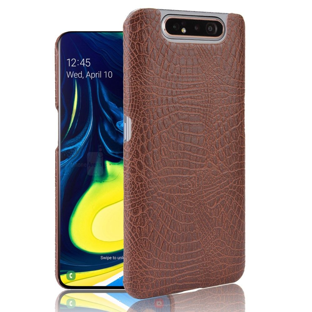 Case Samsung Galaxy A80 #เคสฝาหลัง KSQ พลาสติกแข็งเคลือบหนัง PU ลายหนังจระเข้