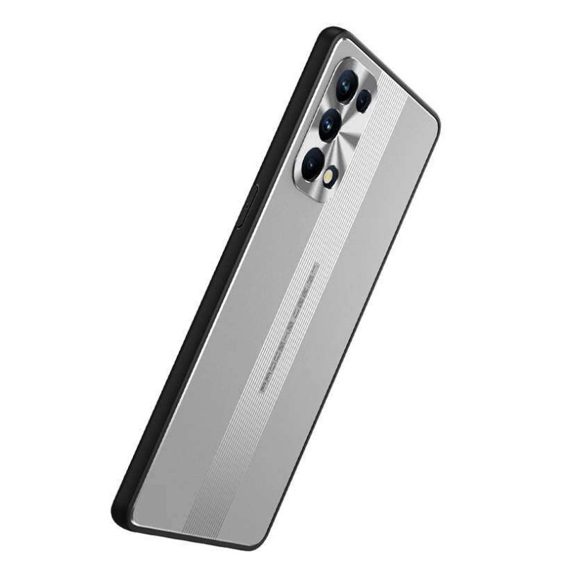 เคส OPPO Reno 5 Pro 5G #เคสฝาหลังไฮบริด Metal +TPU Shockproof metal back plate Phone Back Cover