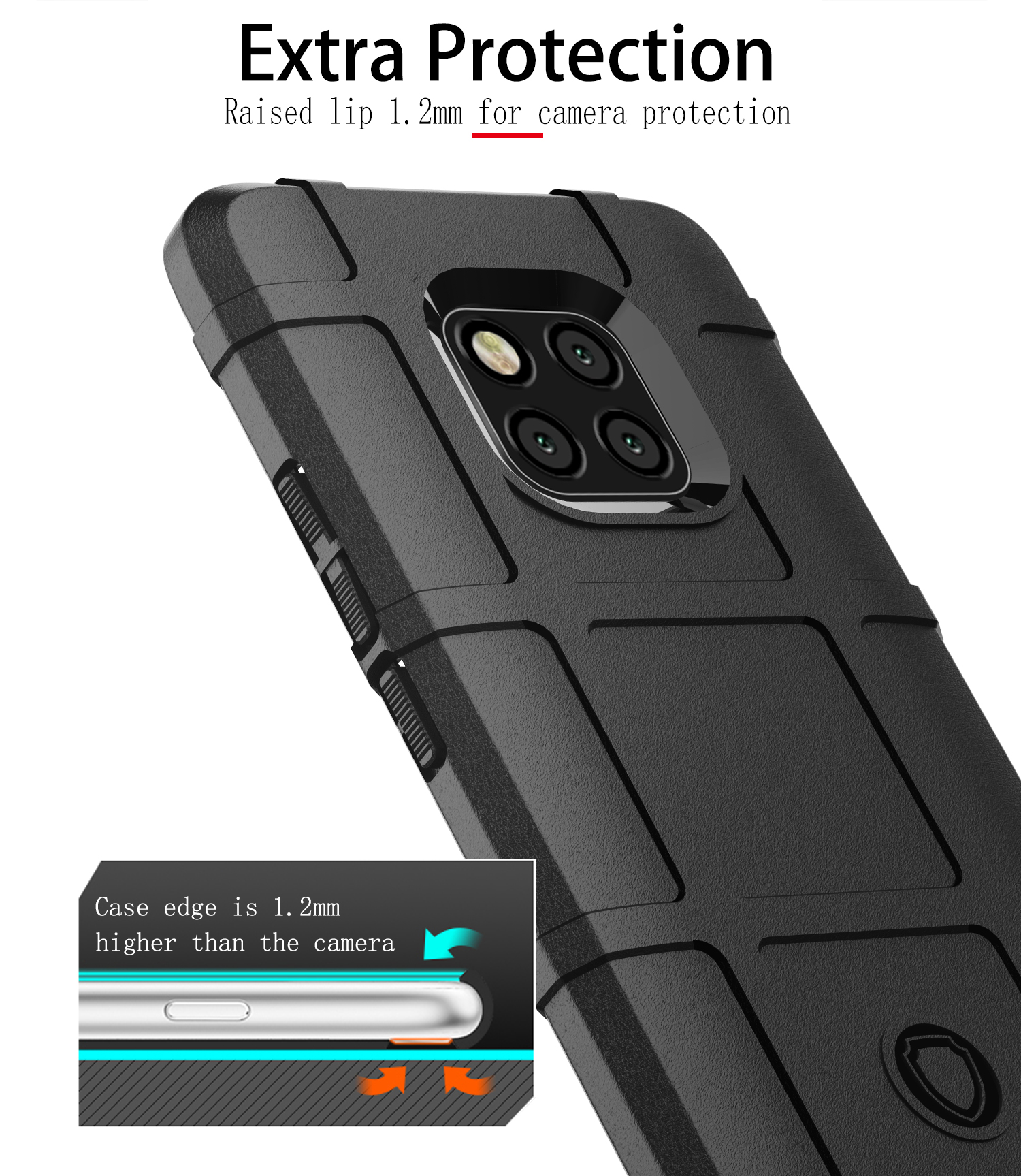 เคส Huawei Mate 20 Pro #เคสฝาหลัง Rugged Shield Series Soft Silicone Shock Absorption Matte กันกระแทก