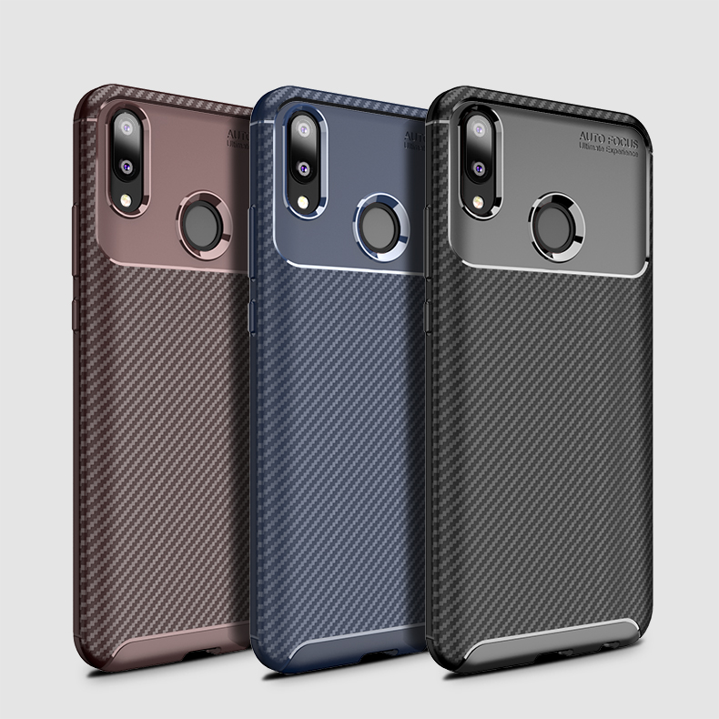 Case Huawei Y9 (2019) #เคสฝาหลังนิ่ม Carbon Fiber Anti-drop TPU Protection