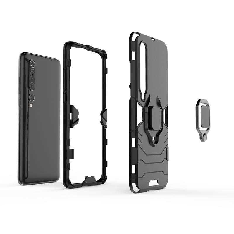 Case Xiaomi Mi Note 10 Pro #เคสฝาหลังพลาสติกแข็ง +TPU Hybrid Case มีแหวนสวมนิ้วโลหะ