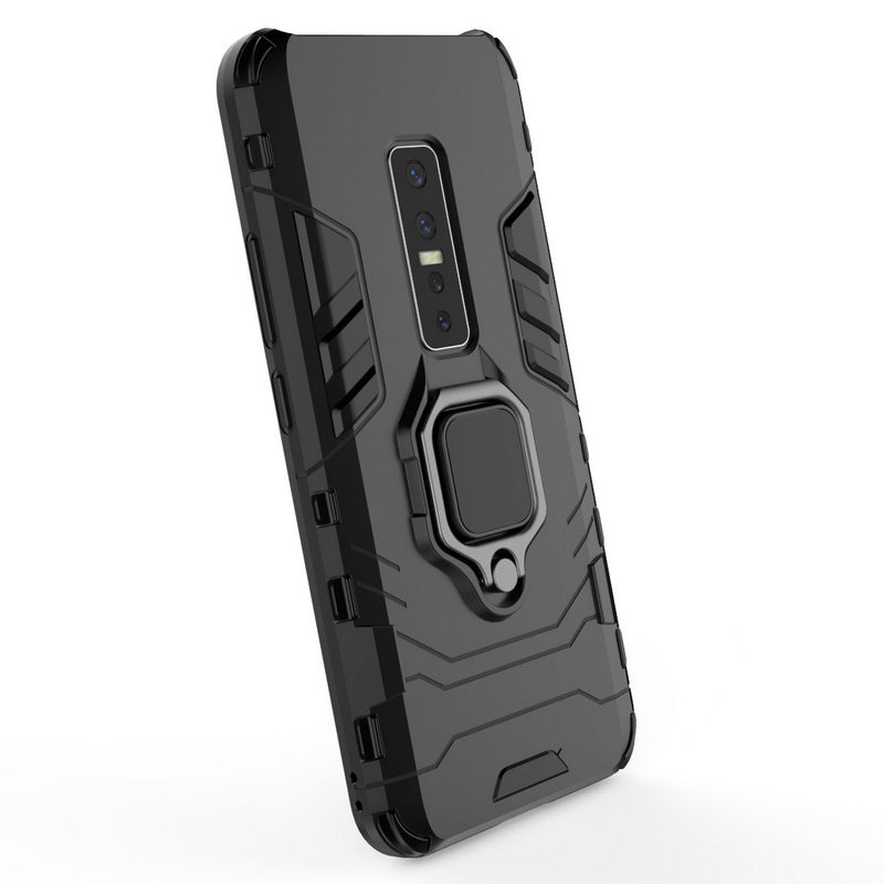 Case Vivo V17 Pro #เคสฝาหลังพลาสติกแข็ง +TPU Hybrid Case มีแหวนสวมนิ้วโลหะ