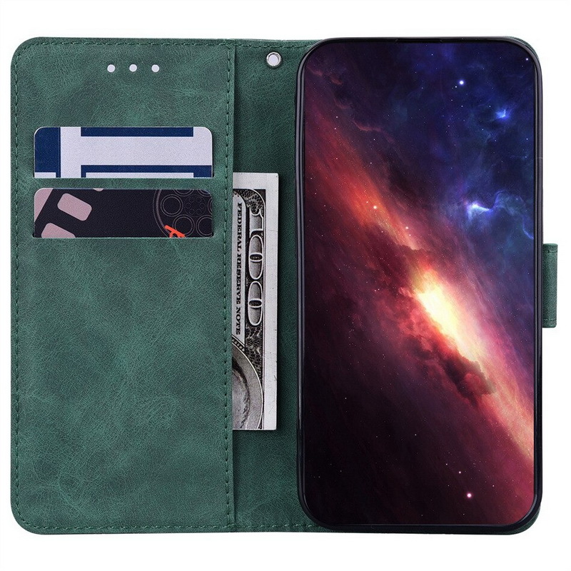 เคส OPPO A15#เคสฝาพับปกหนัง PU ลายเรขาคณิต พร้อมช่องใส่บัตรแบบกระเป๋าสตางค์