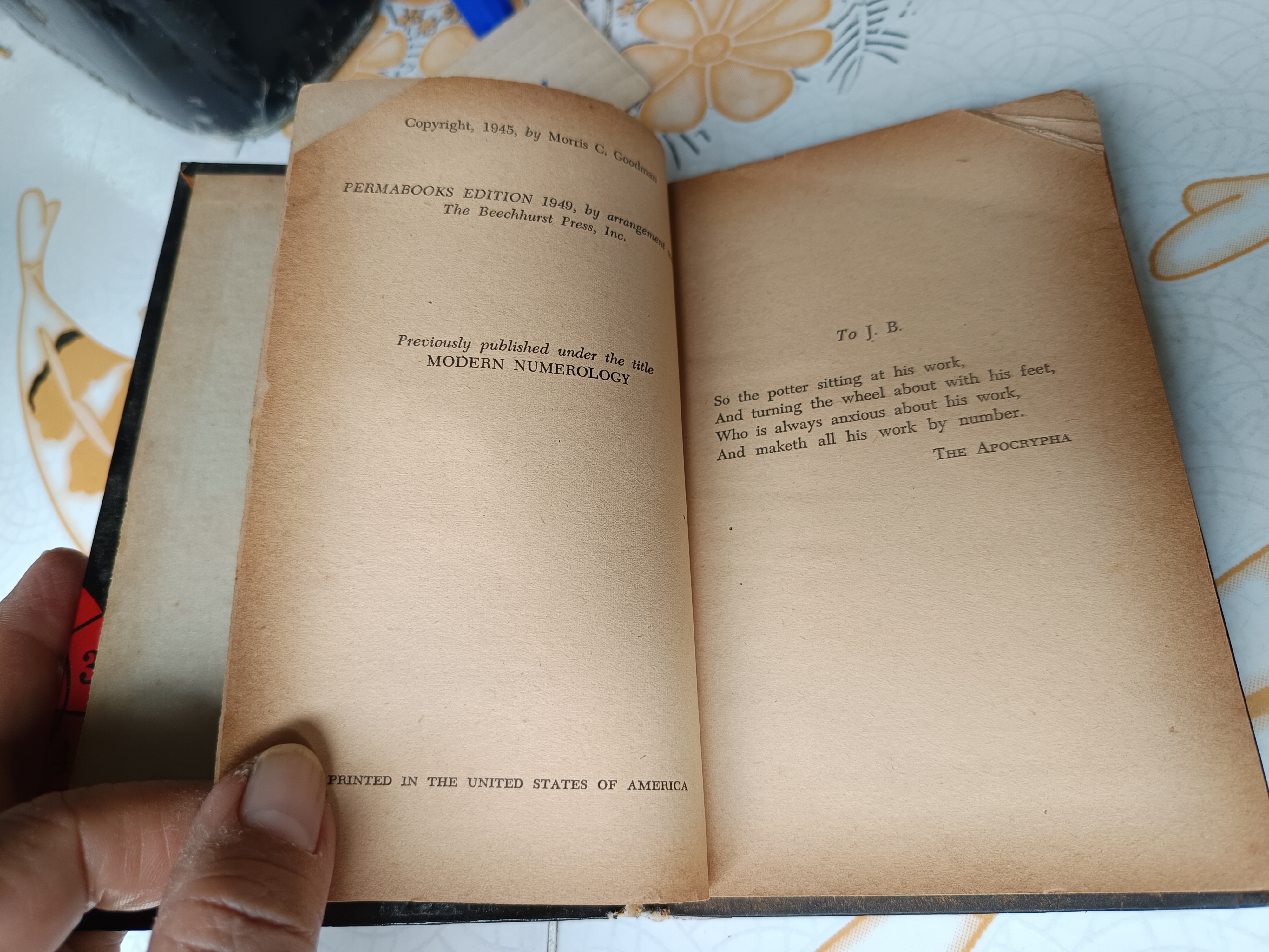 Numerology by Morris C. Goodman Edition : 1949 (สภาพพอใช้ ปกแข็ง) **สินค้าหมด**