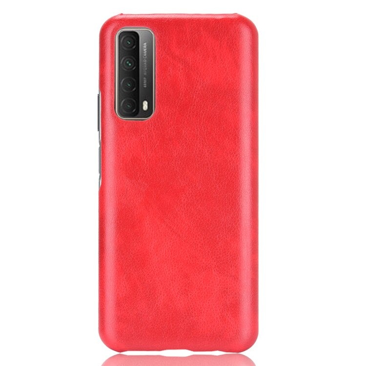 เคส Huawei Y7a #เคสฝาหลังพลาสติกแข็งเคลือบหนัง PU ลายผิวลิ้นจี่ Litchi Skin Leather Coated