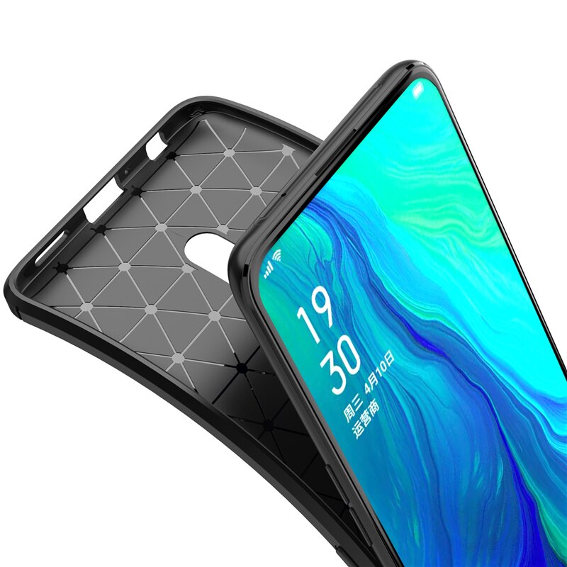 Case OPPO Reno 2F #เคสฝาหลังนิ่ม Carbon Fiber Anti-drop TPU Protection