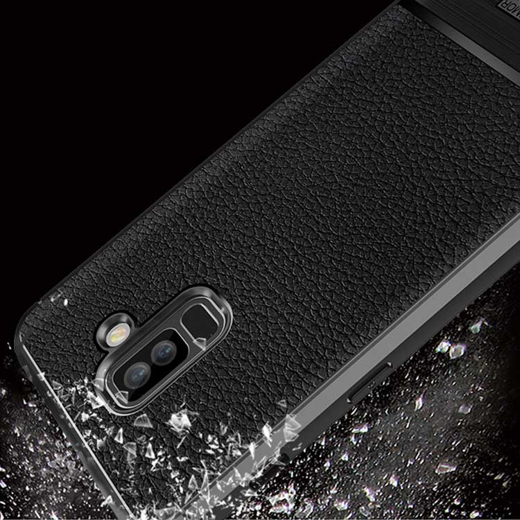 Case Samsung Galaxy J8 (2018) #เคสฝาหลัง TPU นิ่มผิวลิ้นจี่กันลื่นคุณภาพดีราคาถูก