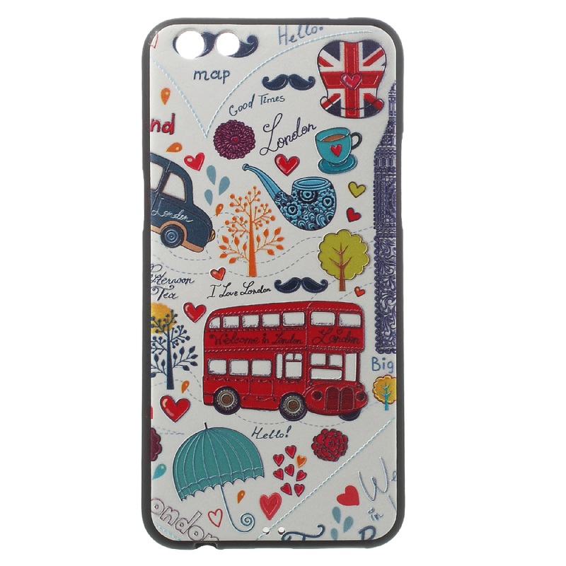 Case Oppo R9s Plus เคสฝาหลัง TPU คุณภาพดีพิมพ์ลายนูน 3D ขอบสีดำสวยงามทันสมัย