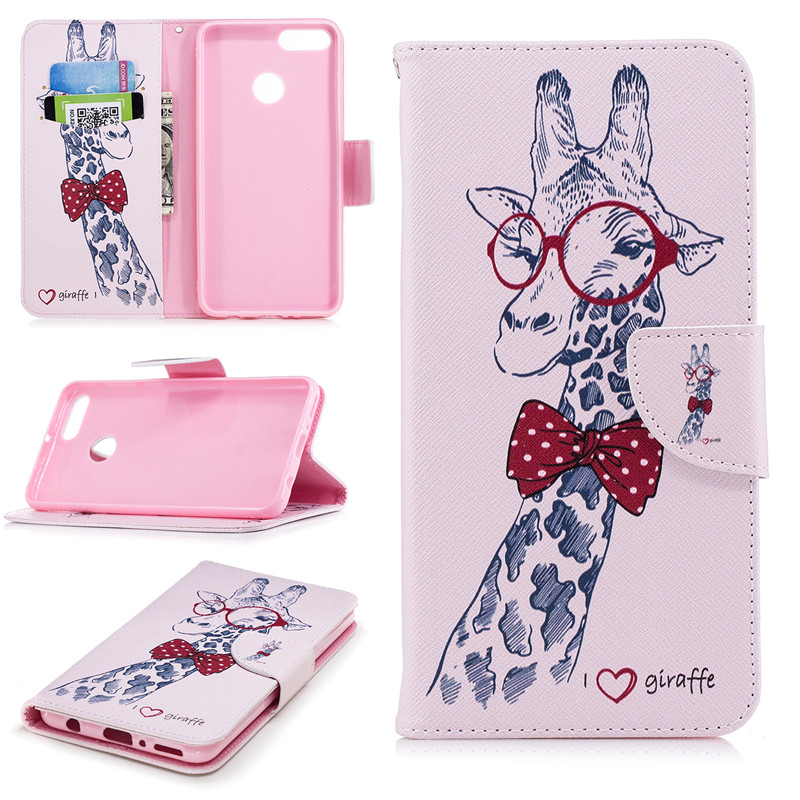 เคส Huawei Y9 (2018) #เคสฝาพับกระเป๋าสตางค์หนัง PU พิมพ์ลายสวยๆ Pattern Printing Leather Wallet