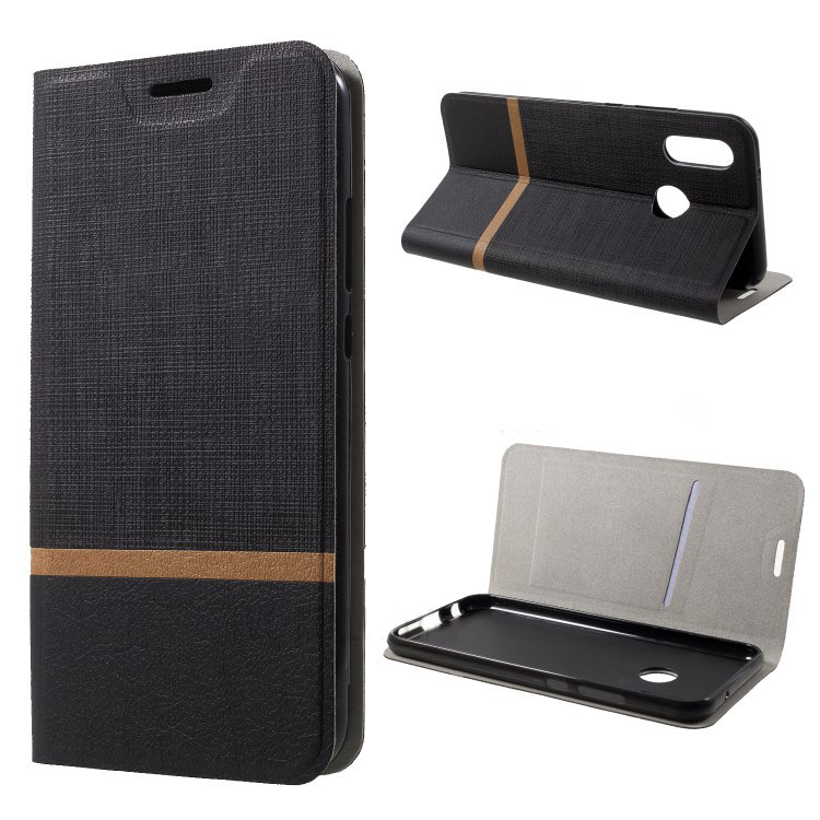 Case Xiaomi Redmi Note 6 Pro #เคสฝาพับหนัง PU ออกแบบสี Contrast ปกเสริมด้วยแผ่นเหล็กคุณภาพดีราคาเบาๆสบายกระเป๋า