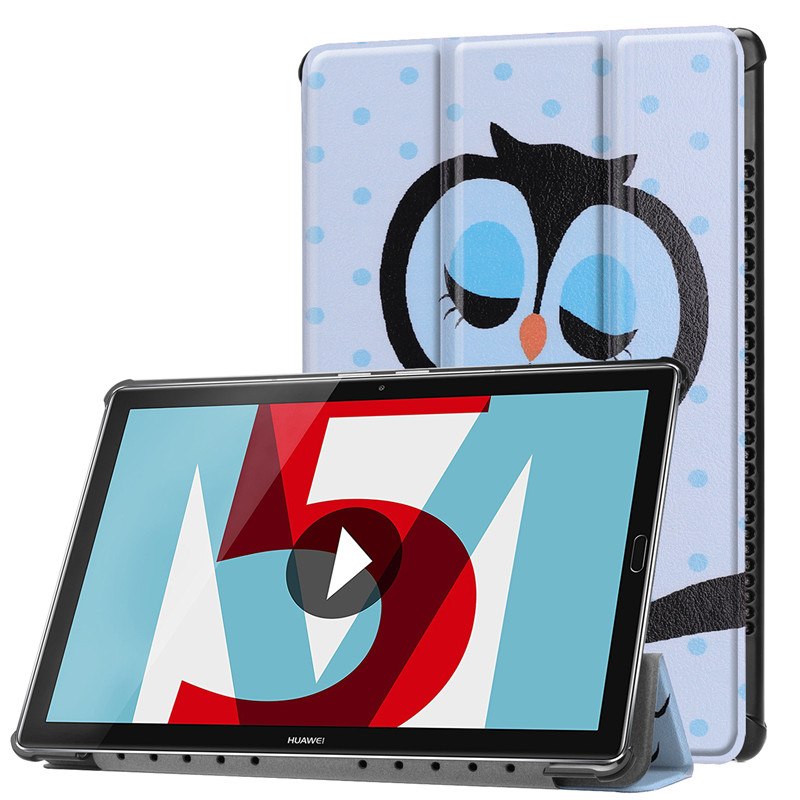 เคส Huawei MediaPad M5 Pro 10.8 นิ้ว #เคสฝาพับหนัง PU แบบ 3 พับพิมพ์ลาย Pattern Printing Tri-fold Leather Stand Cover