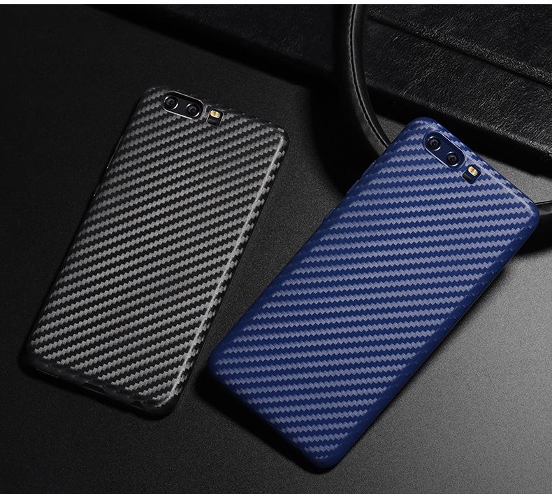 เคส Huawei P10 #เคสฝาหลังTPUนิ่ม HOCO คาร์บอนไฟเบอร์ไฟเบอร์คุณภาพดี สีน้ำเงิน # สินค้าพร้อมส่ง