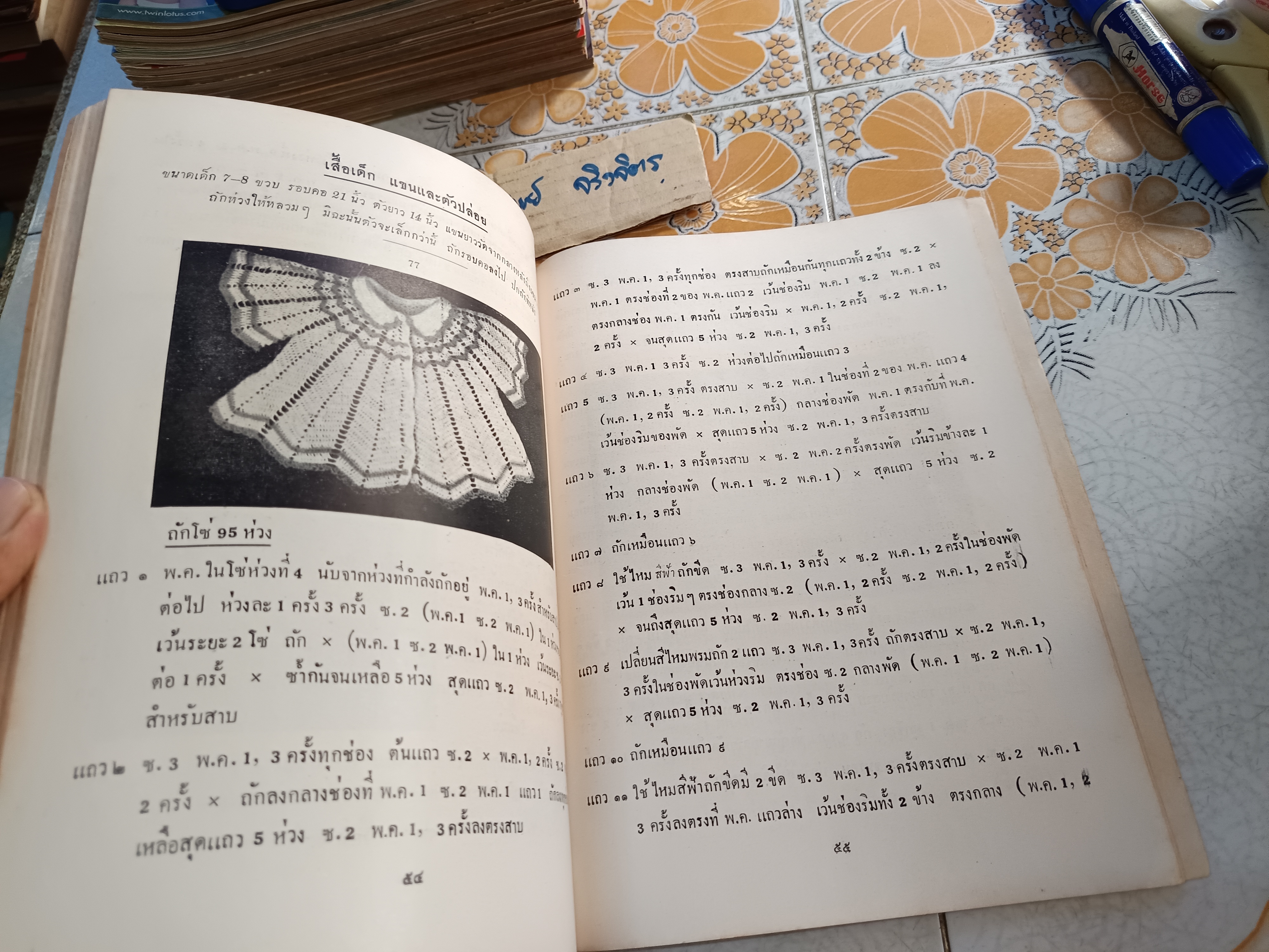 ตำราถักโครเชต์ เล่ม 1 ของ มณีวรรณ (คุณหญิงมณี วรรณศาสน์พลยุทธ / มณี ลุศนันทน์ จัดทำโดยโรงเรียนเจริญกิจนารี พ.ศ 2500 **สินค้าหมด**