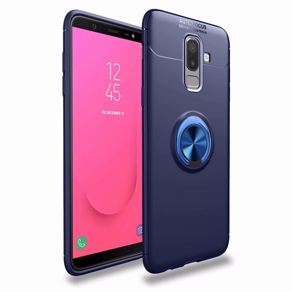 เคส Samsung Galaxy J8 (2018) #เคสฝาหลังTPU มีแหวนสวมนิ้ว Finger Ring Kickstand (Built-in แผ่นโลหะแม่เหล็ก)