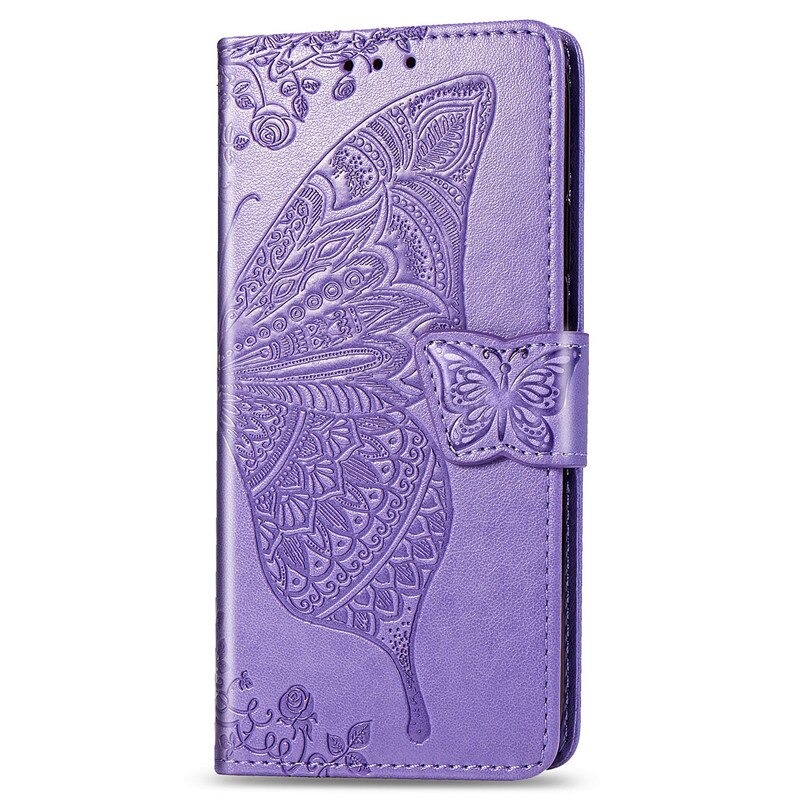 Case Samsung Galaxy S20 FE / S20 FE 5G #เคสฝาพับ Imprint ลายผีเสื้อดอกไม้