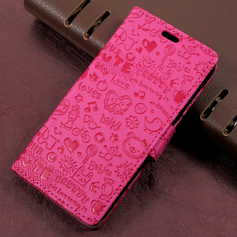 Case Asus ZenFone Max Plus (M1) ZB570TL #เคสแบบฝาพับลายการ์ตูน Graffiti น่ารักๆ