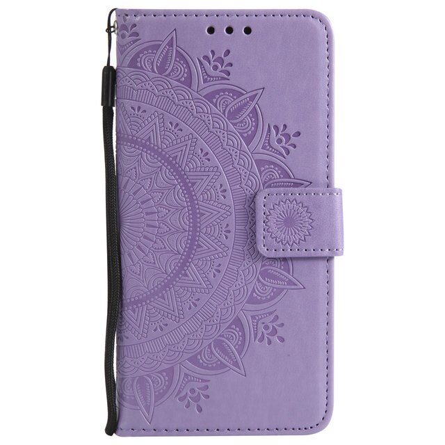 Case Samsung Galaxy Note 10 Lite #เคสฝาพับหนัง PU ปั้มลาย Imprint Mandala Flower