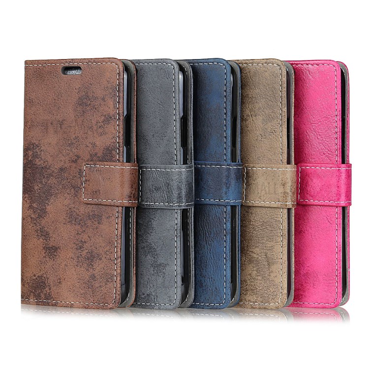 Case Xiaomi Mi 8 Lite #เคสฝาพับหนัง PU สไตล์ Retro มีช่องเสียบบัตร
