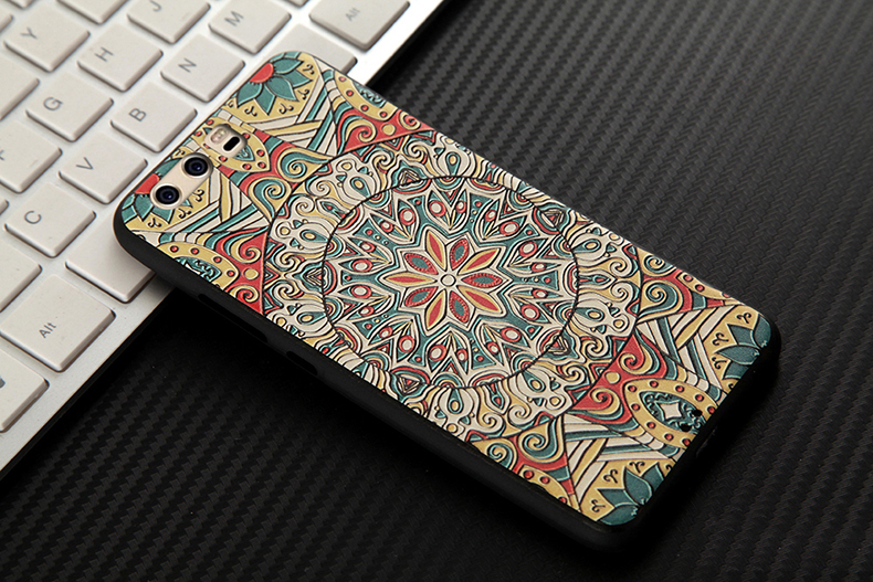 Case Huawei P10 Plus #เคสฝาลายนูน 3D Embossment TPU Mobile Shell สวยงาม