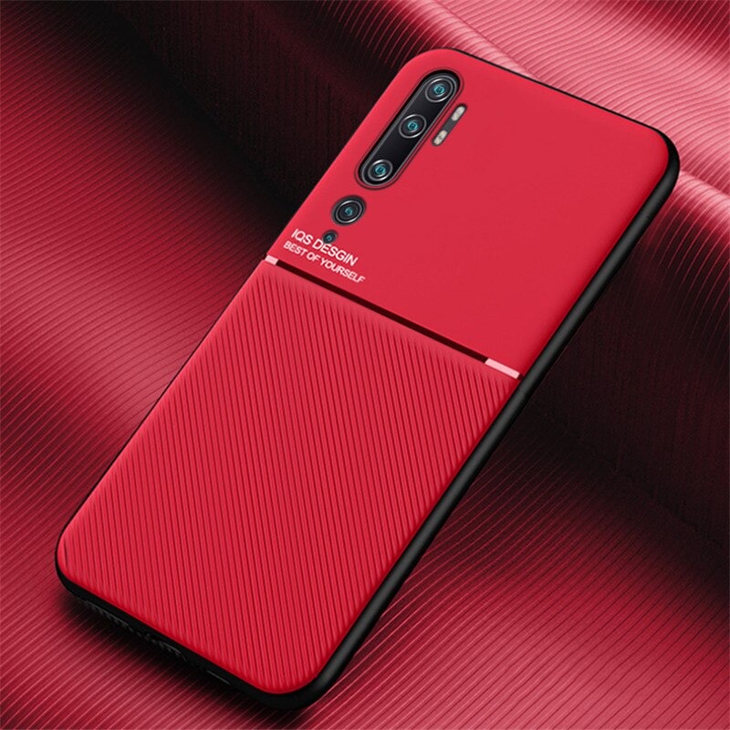 Case Xiaomi Mi Note 10 Pro #เคสแบบฝาหลัง TPU เคลือบหนัง PU สไตล์ธุรกิจที่เรียบง่ายมีแผ่นเหล็กในตัว Minimalist Business Style Leather Coated TPU Built-in metal magnetic plate