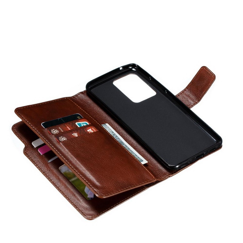 เคส Samsung Galaxy S20 Ultra / S20 Ultra 5G #เคสฝาพับหนัง PU แบบกระเป๋าสตางค์มีที่เก็บบัตรหลายช่อง Retro Wallet Leather Cover Multi Cards Stand