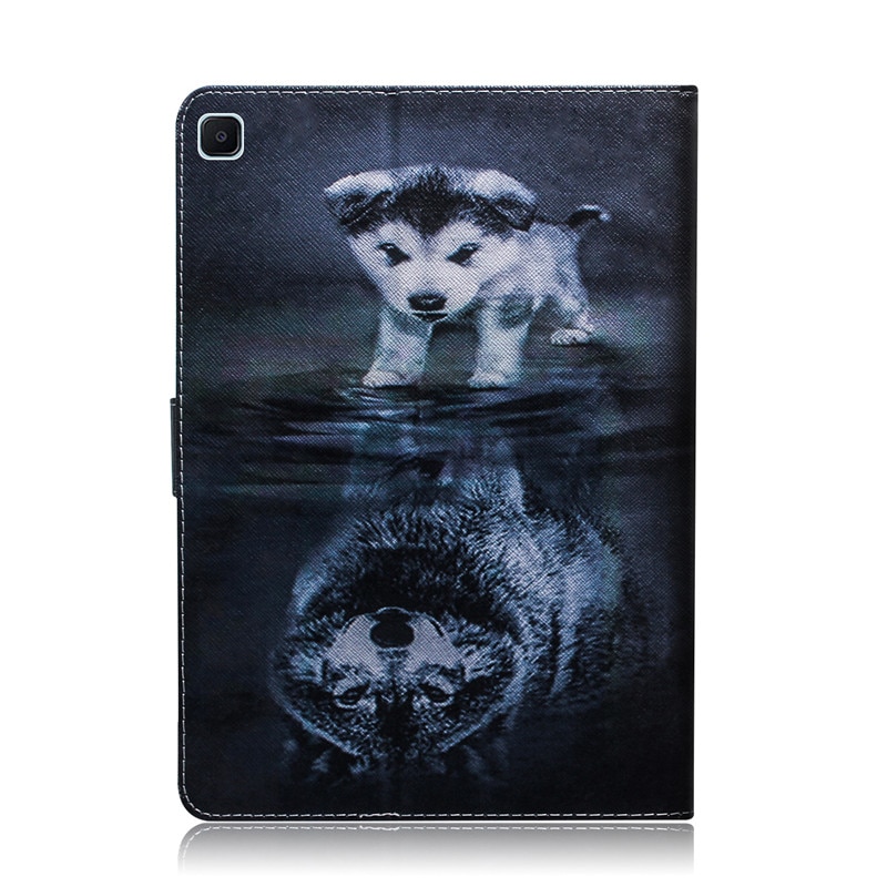 Case Samsung Galaxy Tab S6 Lite 10.4 SM-P610 P615 P617 #เคสแบบฝาพับพิมพ์ลายหนัง PU + TPU สไตล์กระเป๋าสตางค์