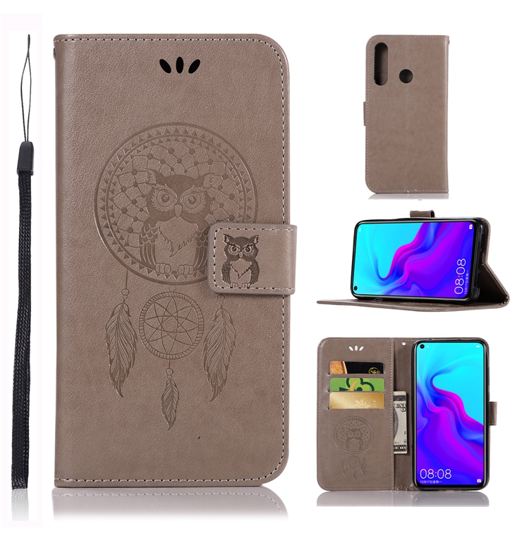 Case Huawei nova 4 #เคสฝาพับแบบกระเป๋าสตางค์ฝาพับหนัง PU ลายนกฮูก Dream Catcher Owl