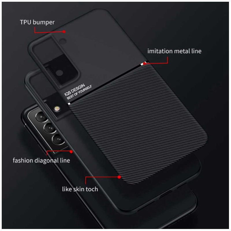 เคส Samsung Galaxy S22 5G #เคสฝาหลัง TPU เคลือบหนัง PU สไตล์ธุรกิจที่เรียบง่ายมีแผ่นเหล็กในตัว Minimalist Business Style Leather Coated TPU Built-in metal magnetic plate