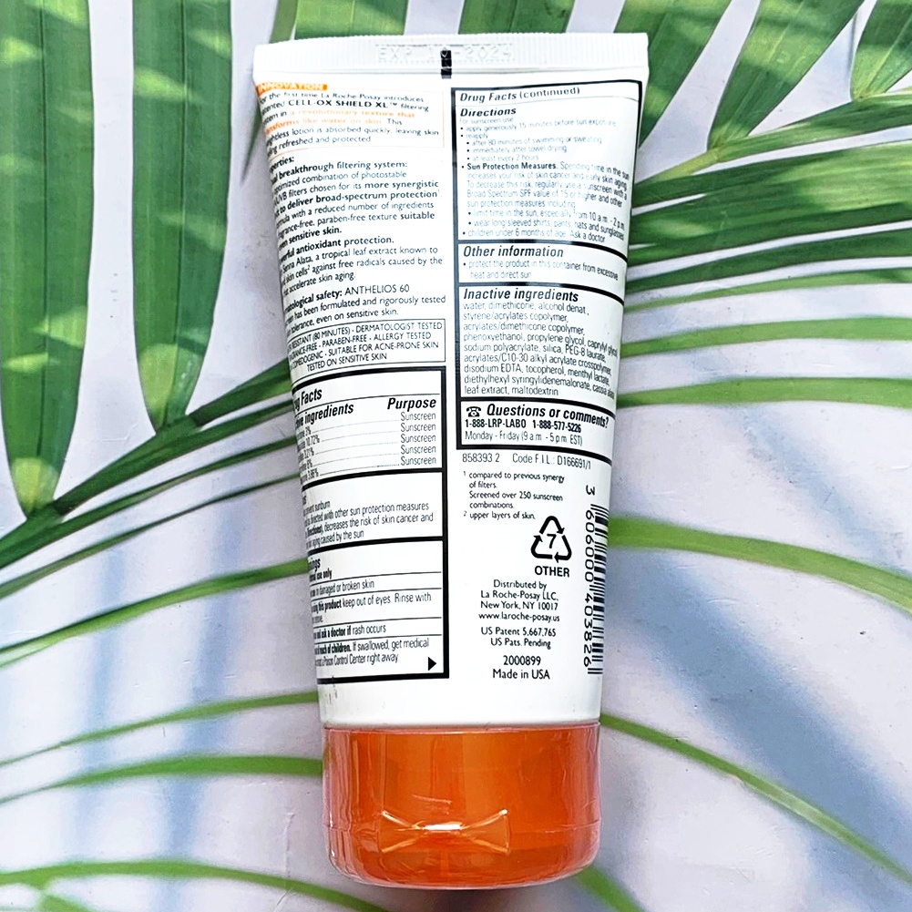 La Roche-Posay® Anthelios 60 Cooling Water Lotion Sunscreen for Body & Face SPF 60, 150 ml ลาโรช-โพเซย์ แอนเทลิโอส ครีมกันแดด สำหรับผิวหน้า