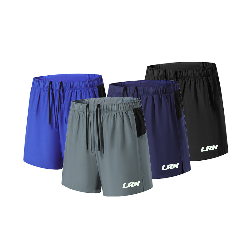 กางเกงวิ่งขาสั้น วิ่งมาราธอน 2-in-1 ผ้าเบา แห้งไว มีซิปกระเป๋าหลัง (F01)