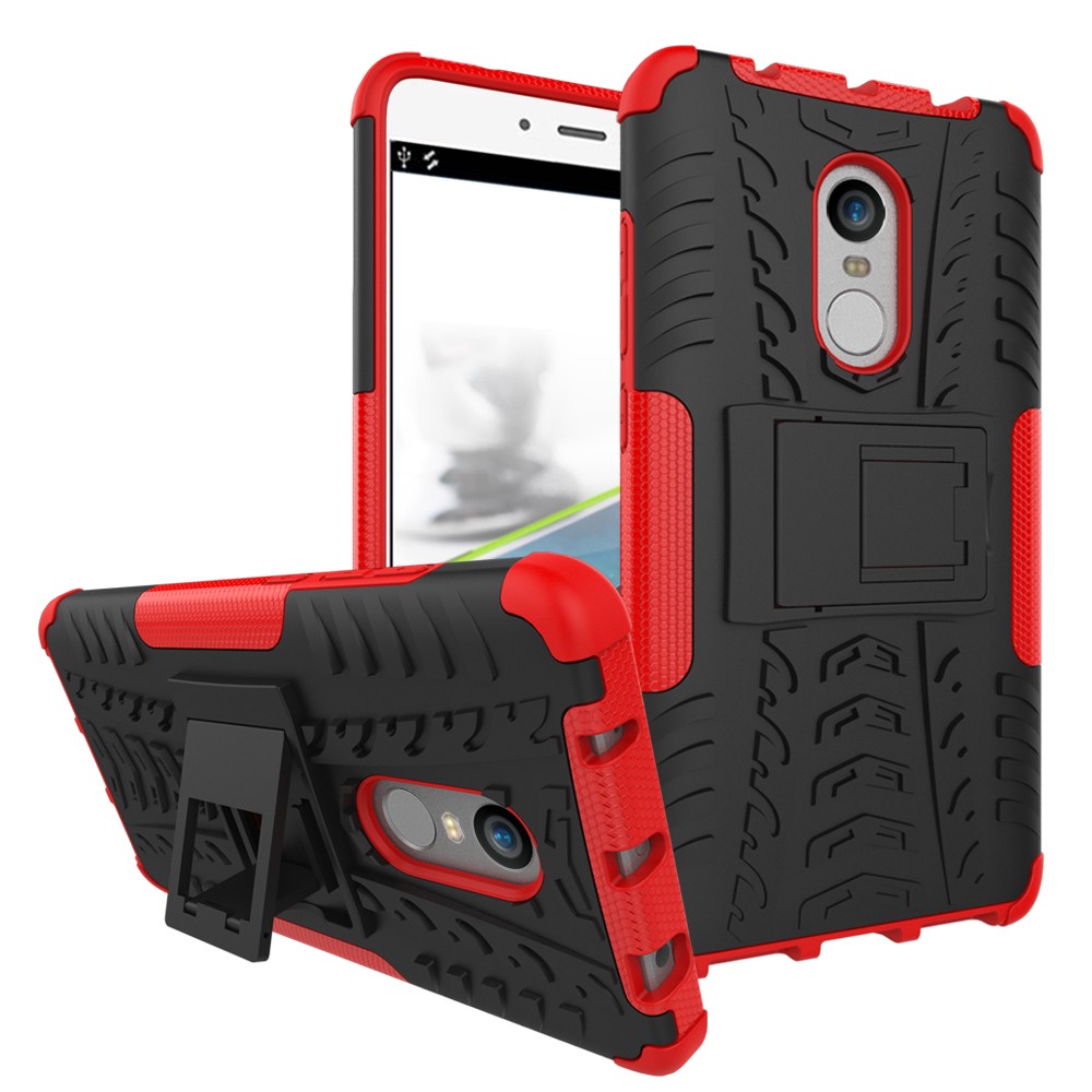 เคส Xiaomi Redmi 5 Plus #เคสฝาหลังกันลื่น Cool Tyre Pattern Kickstand (PC + TPU)