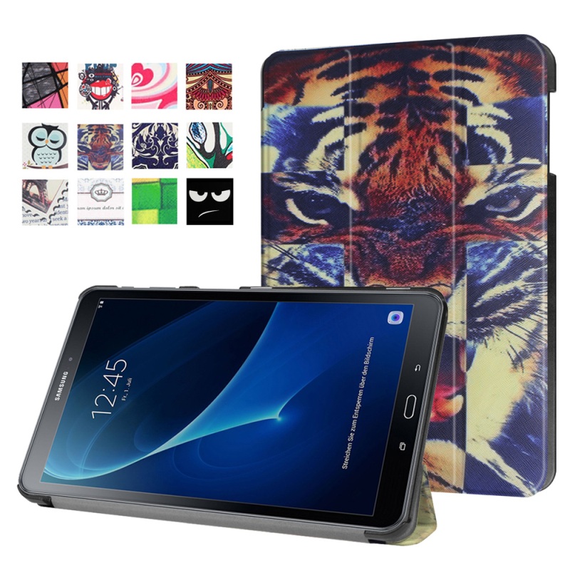 Case Samsung Galaxy Tab A 10.1นิ้ว T580 T585 หนัง PU #เคสแบบสามพับพิมพ์ลายสวยงามน่ารักๆ