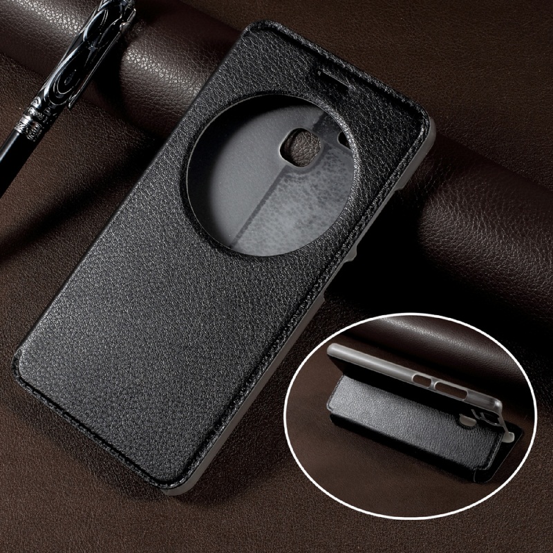 Case Asus Zenfone 3 Zoom ZE553KL เคสหนัง PU ฝาพับมีช่องวิววงกลม สีสันสวยงาม