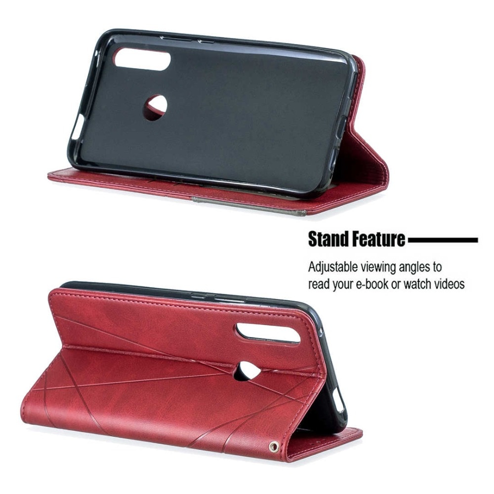 Case Huawei P30 Lite #เคสฝาพับหนัง PU มีช่องเสียบ ID บัตรอื่นๆในตัว Geometric Pattern Leather Card Holder Protective