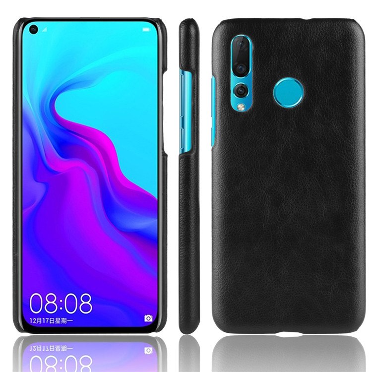 เคส Huawei nova 4 #เคสฝาหลังพลาสติกแข็งเคลือบหนัง PU ลายผิวลิ้นจี่ Litchi Skin Leather Coated