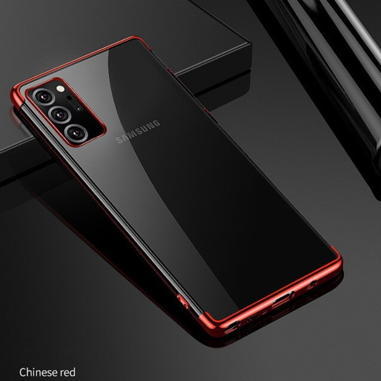 Case Samsung Galaxy Note 20 Ultra / Note 20 Ultra 5G #เคสฝาหลังใสขอบเงา Luxury Soft Silicone Transparent Plating Cover