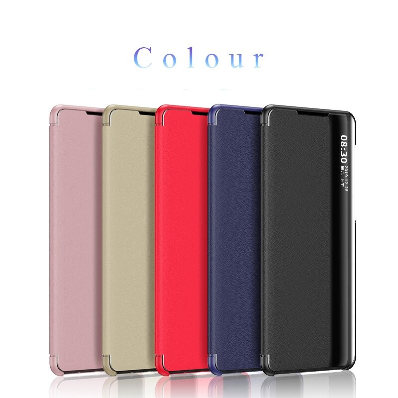 เคส Samsung Galaxy M51 #เคสฝาพับเคลือบผิวหนัง PU มีช่องวิวด้านข้างพับวางตั้งได้ Smart Flip kickstand leather Cover