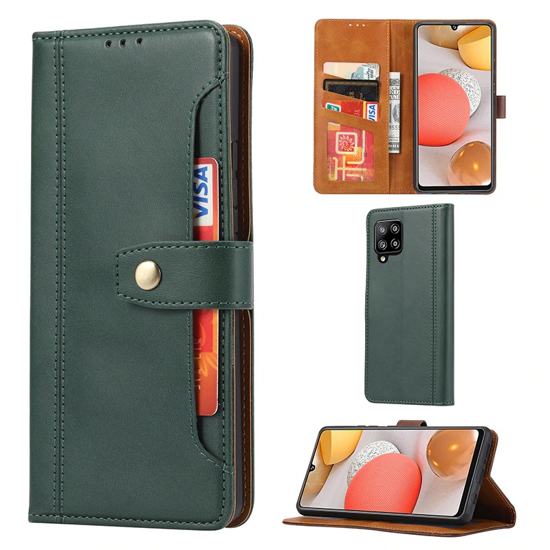 เคส Samsung Galaxy A42 5G #เคสฝาพับหนัง PU สไตล์กระเป๋าสตางค์พร้อมช่องใส่การ์ด Multi-Card Slots Wallet Casing PU Leather Case Magnetic Buckle Book Flip Cover