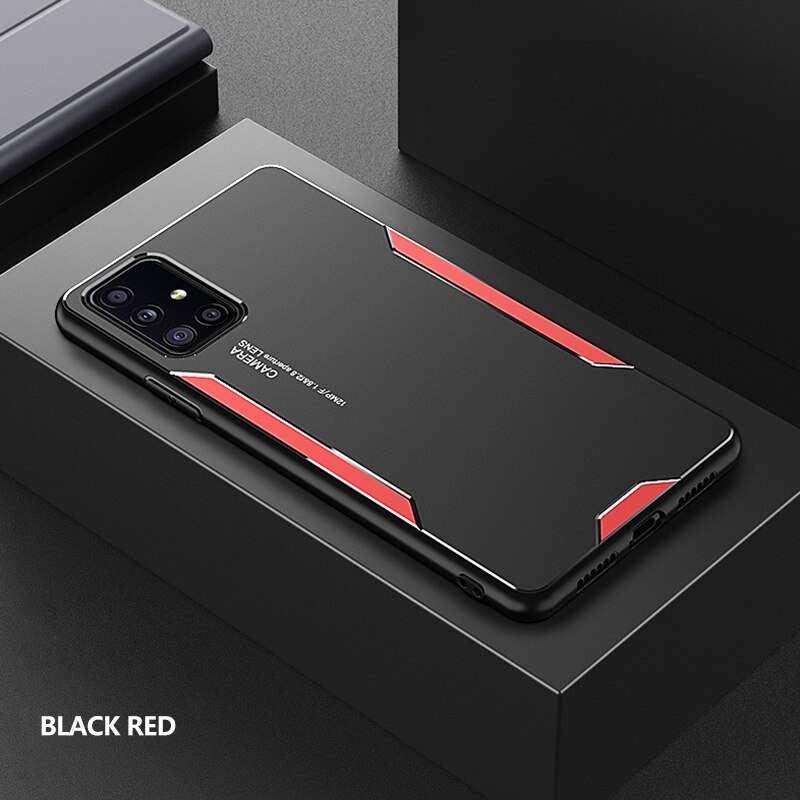 เคส Samsung Galaxy A71 5G #เคสฝาหลังไฮบริด Metal +TPU Shockproof metal back plate Phone Back Cover