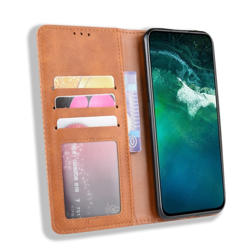 เคส Vivo V17 Pro #เคสฝาพับปกหนังสไตล์วินเทจดูดซับอัตโนมัติแบบกระเป๋าสตางค์